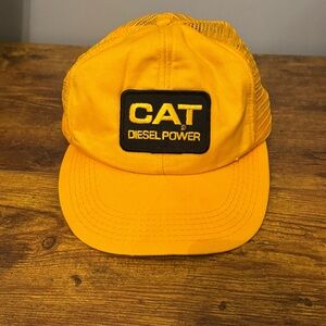 Tonkin CAT Diesel Power Trucker Hat Vintage Yellow Patch Mesh Snapback USA